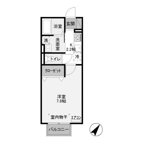 【間取り】 | Ｄ-ｒｏｏｍ２４　B