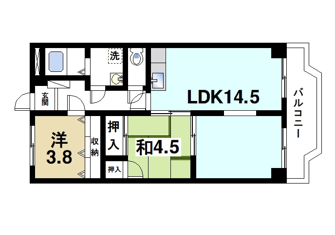 メゾン東生駒の間取り