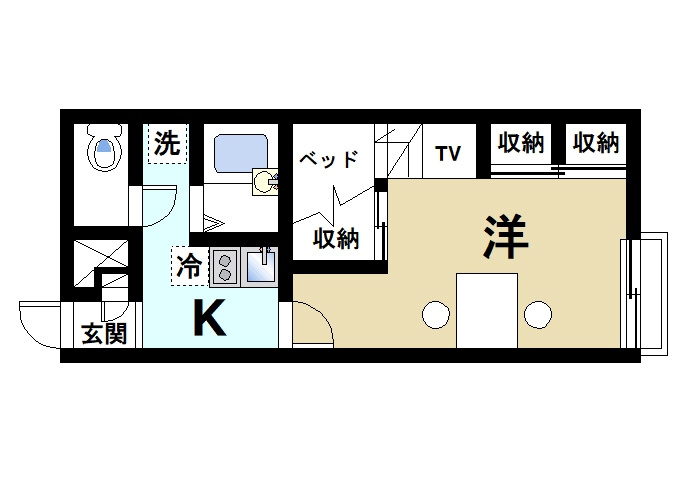 レオパレス蘭の間取り|使いやすい間取りです