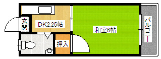 サンハイツ里の間取り|反転タイプです