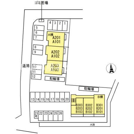 【区画図】 | A＆M朝生田　B棟