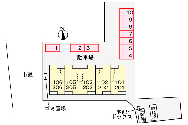 プログレス　コートの区画図