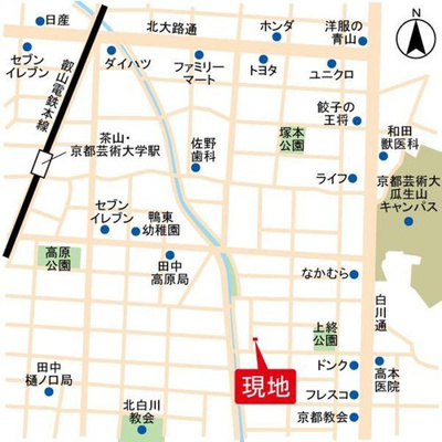 【地図】 | 北白川西瀬ノ内町　土地【建築条件なし・上物あり】