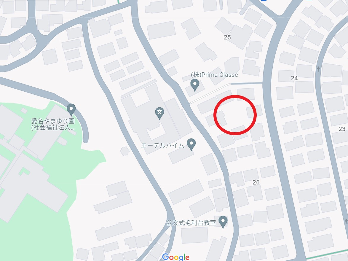 厚木市毛利台　売地の地図