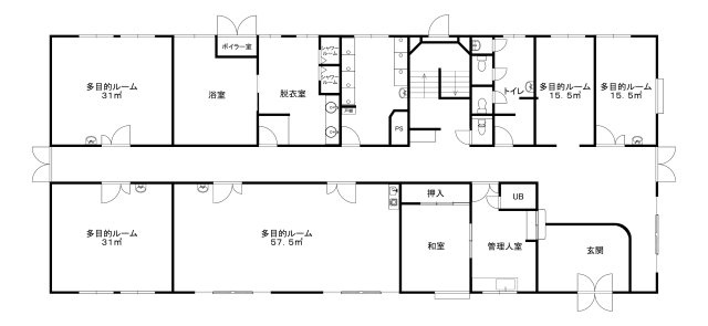 本町一棟ビルの間取り|1階