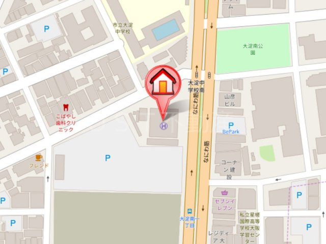 ローレルタワーサンクタス梅田の地図