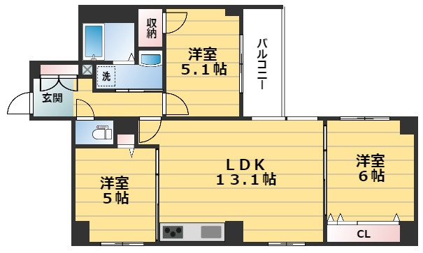 二条城東レジデンスの間取り