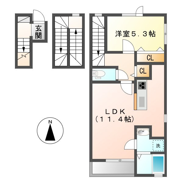 Louvre西中新田の間取り