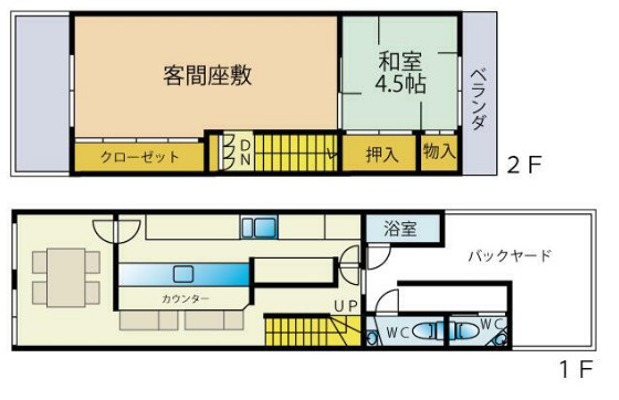 野洲市北野１丁目の店舗の間取り