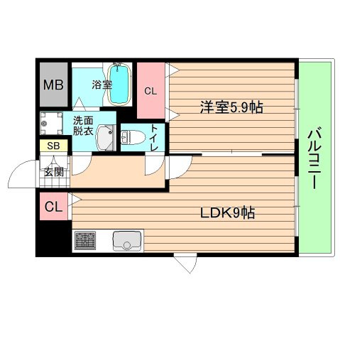 大阪市城東区新喜多東２丁目の賃貸マンションの間取り
