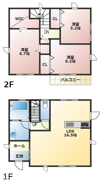 第14中西町モデル　1号棟の間取り