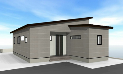 【外観パース】 | 天童市小関建売住宅【平屋】 | 完成予想パース！ご予約受付中です！