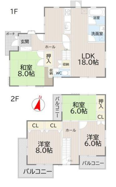 岩出市相谷　中古戸建の間取り