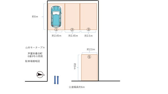 山本モータープールの区画図