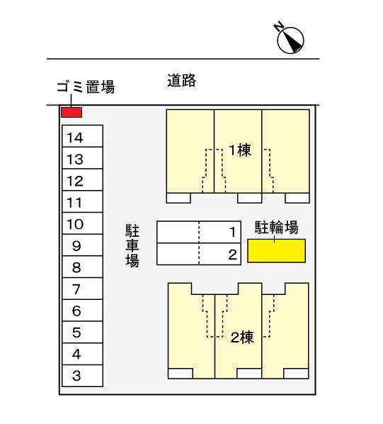 グランデ・コンフォート花水木Ａの区画図