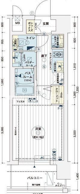 エステムコート難波WEST-SIDEⅦグローブの間取り