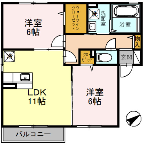【間取り】 | クロッシュ・デュ・ボヌールⅡ