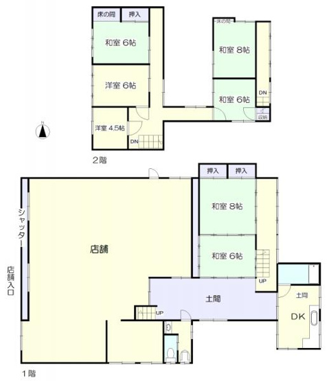【間取り】 | 店舗付住宅