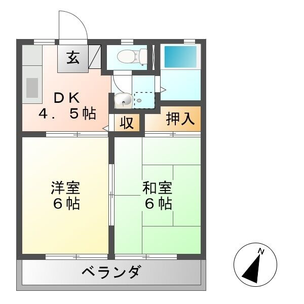 ビューラー藤I　　刈谷市近郊の賃貸はクラスホーム刈谷店の間取り