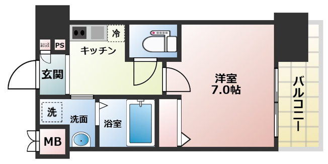 【間取り】 | エグゼ難波西Ⅳ