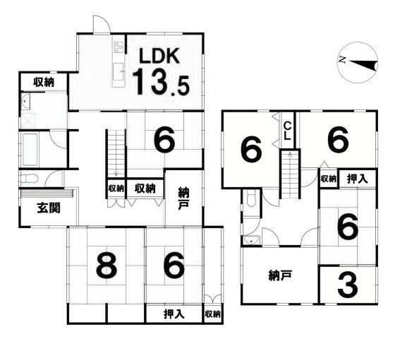 高知市春野町南ヶ丘8丁目　中古戸建ての間取り