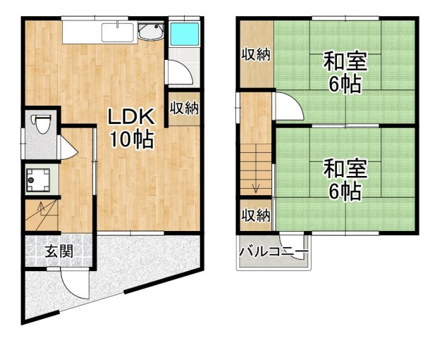 【間取り】 | 堺市中区深井中町貸テラスハウス