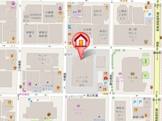 シティタワー大阪本町の地図