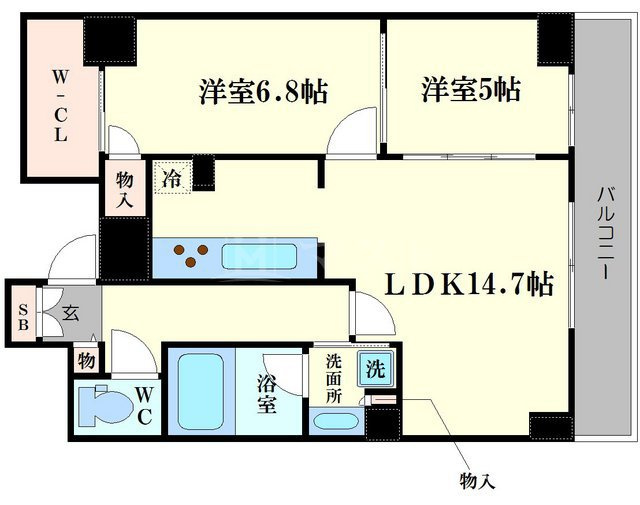 ＢＲＡＶＩ南堀江の間取り