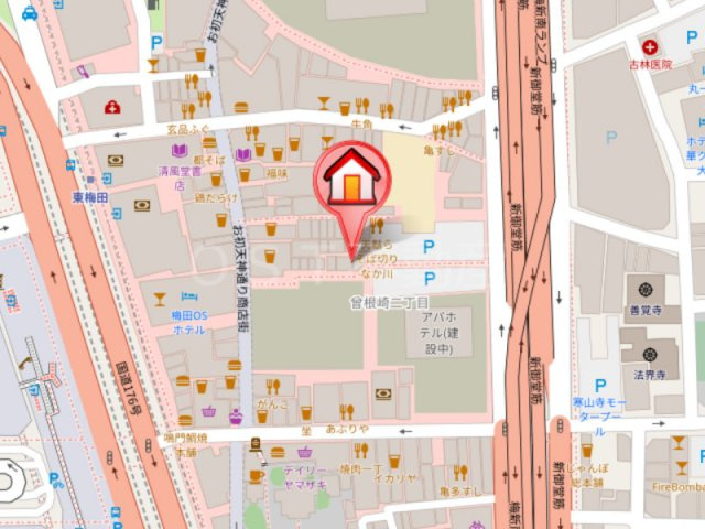 梅田ガーデンレジデンスの地図