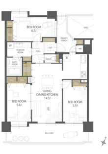 【間取り】クレアガーデン高須A棟 