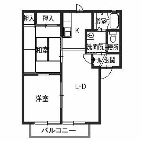 岸和田市池尻町のハイツの間取り