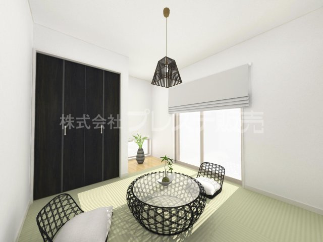 奈良市北登美ヶ丘６丁目の新築一戸建 全９区画の和室|６号地和洋室完成イメージ／南側のお庭に面していますので、陽あたり良好です♪