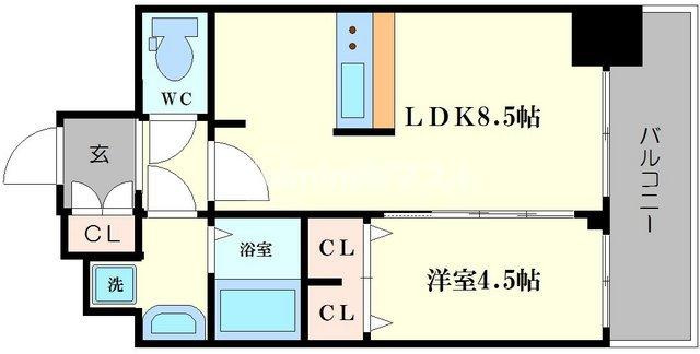 プレサンス大阪ドームシティワンダーの間取り