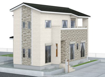 【外観パース】 | ブルーミングガーデン中央市東花輪　3号棟 | 外観パースです