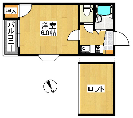 【間取り】 | クオリティ荒江２ | 現況優先。