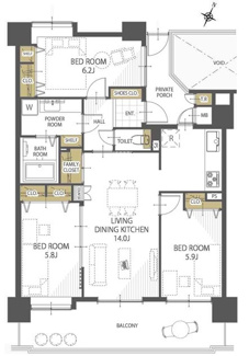 【間取り】 | 【上質リノベ】クレアガーデン高須A棟 | ※
間取図では分からない広さや明るさ，
資料には記載されていない情報があります。
ぜひ、現地を見られる事をお勧めいたします！