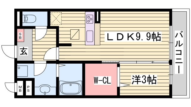 セジュール町坪の間取り