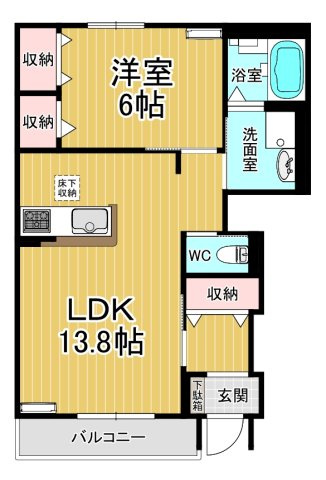 【間取り】 | ポラリスＢ | 日当たり良好オール洋間です♪