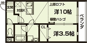 ヴィラージュ同志社前の間取り|【代表的な間取です】