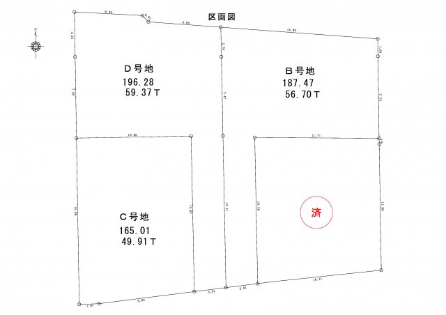 宍粟市山崎町岸田　D号地の土地図