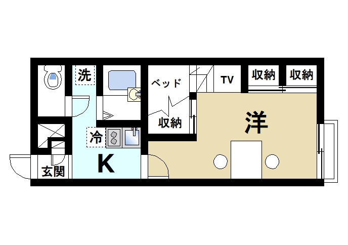 レオパレスセジュールの間取り|使いやすい間取りです