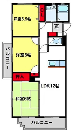 タモンズハートビレッジＢの間取り