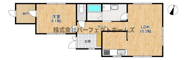 禁野本町1丁目平屋　賃貸の間取り