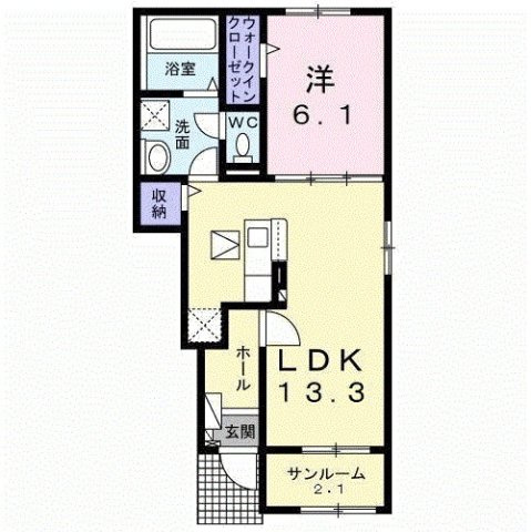 一宮市奥町字郷浦のアパートの間取り|間取図