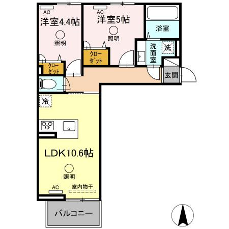 ルピナスシーサイド　D棟の間取り