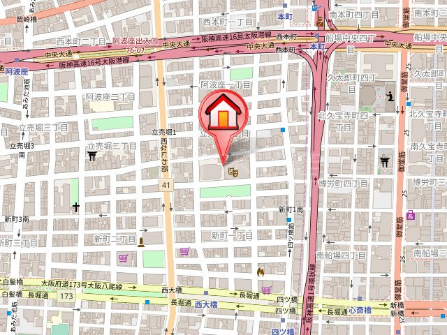 大阪ひびきの街 ザ・サンクタスタワーの地図