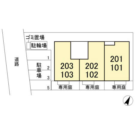 エトワール松戸Bの区画図