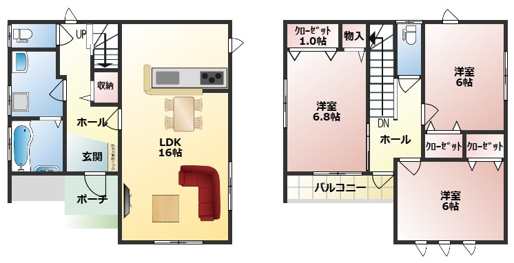 藤岡市上戸塚（全1棟）1号棟の区画図