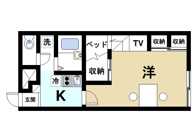 レオパレスフローレス州見台の間取り|使いやすい間取りです