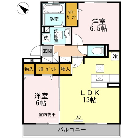 【間取り】 | ベルヴィル カメリア B棟